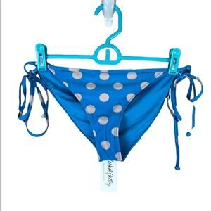 Rachel Pally Maldives String Bikini Bottoms Blue Lapis Dot Size Large NWT